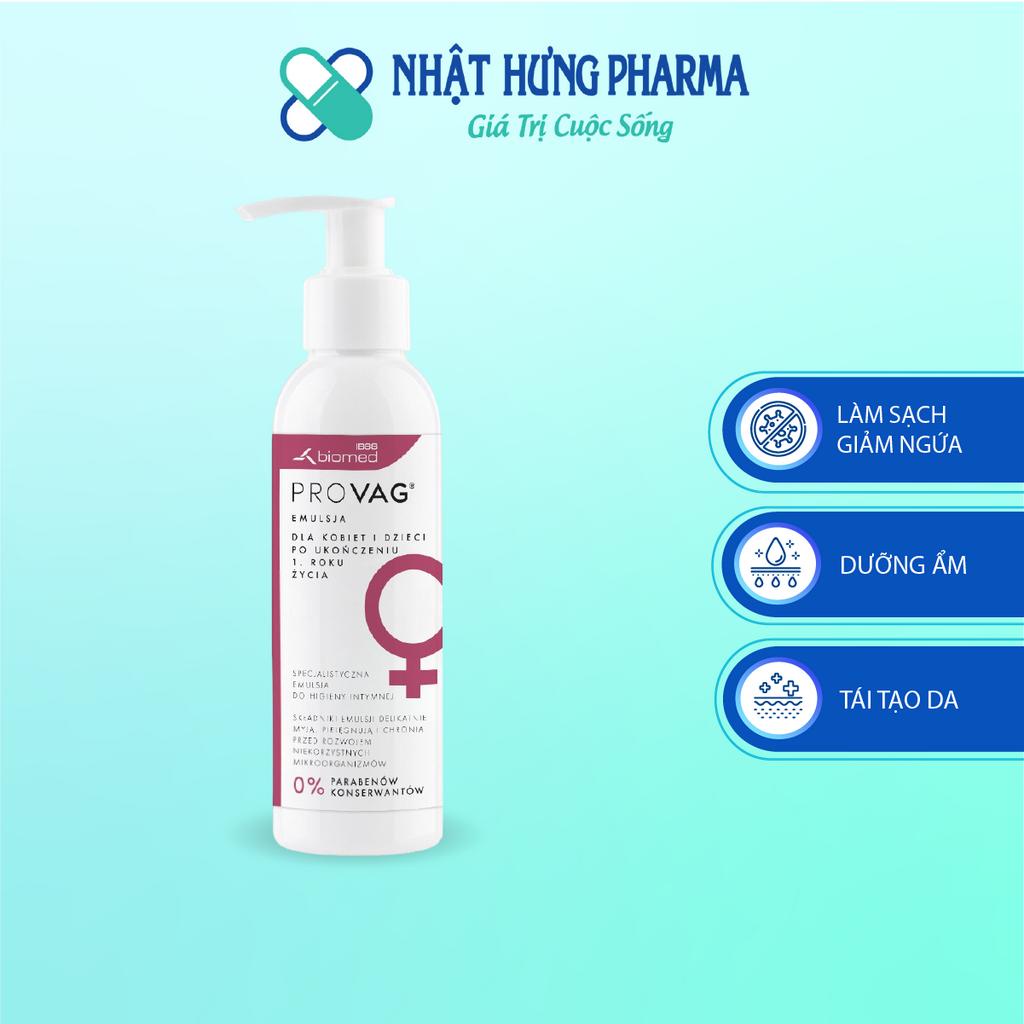 Dung Dịch Chống Viêm Phụ Khoa Provag Emulsion Cân Bằng Độ PH Dưỡng Ẩm Sâu Và Khử Mùi Hiệu Quả Chai 150ml