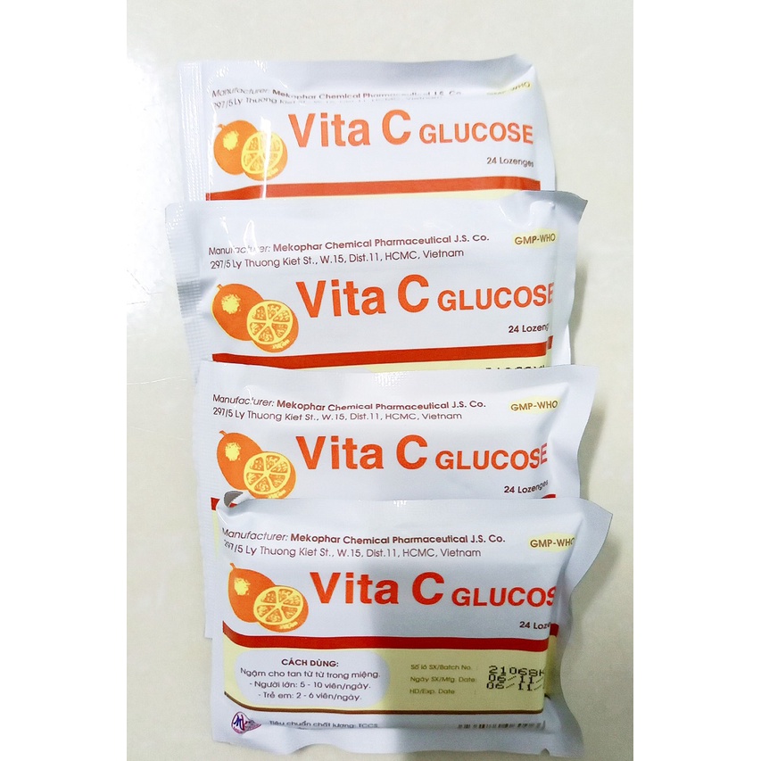 Kẹo ngậm Vita C glucose bổ sung vitamin c dạng viên ngậm giúp tăng đề kháng (Mekophar)