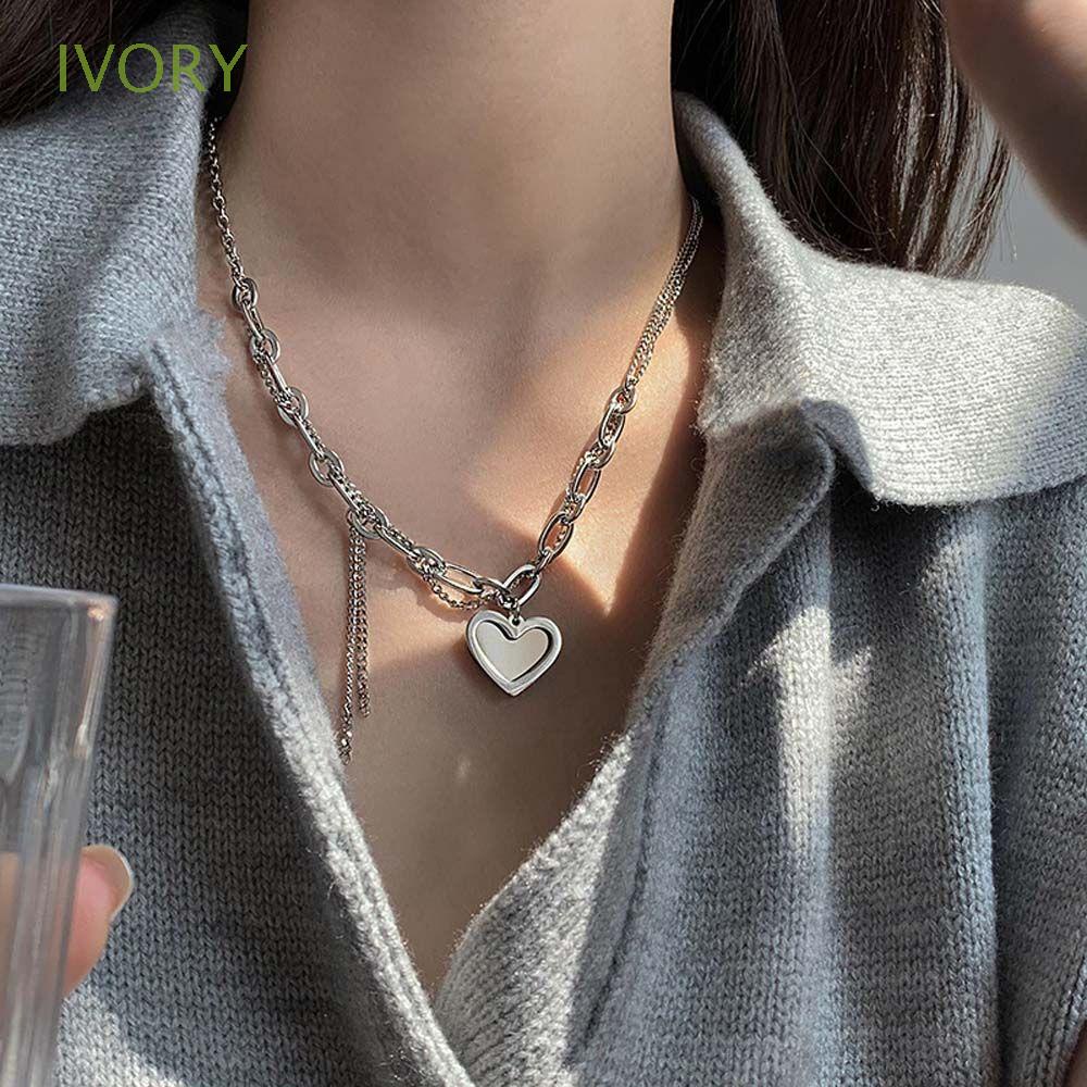 Vòng cổ mặt hình trái tim phong cách Hàn Quốc cho nữ