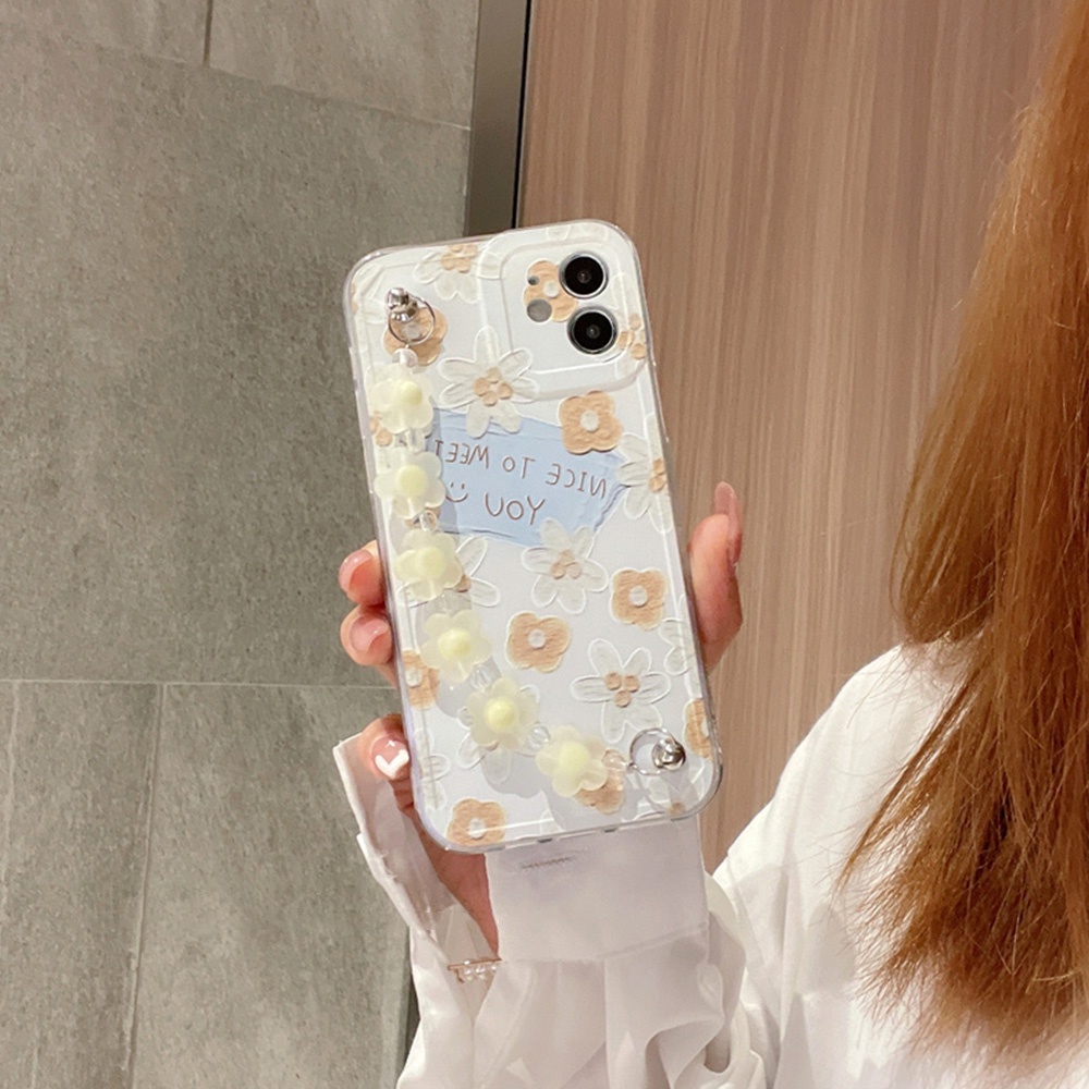 Ốp Điện Thoại Tpu Dẻo Họa Tiết Hoa Cúc Có Dây Đeo Chống Sốc Cho iPhone 12 11 Pro Max X Xr 8 7 Plus | BigBuy360 - bigbuy360.vn