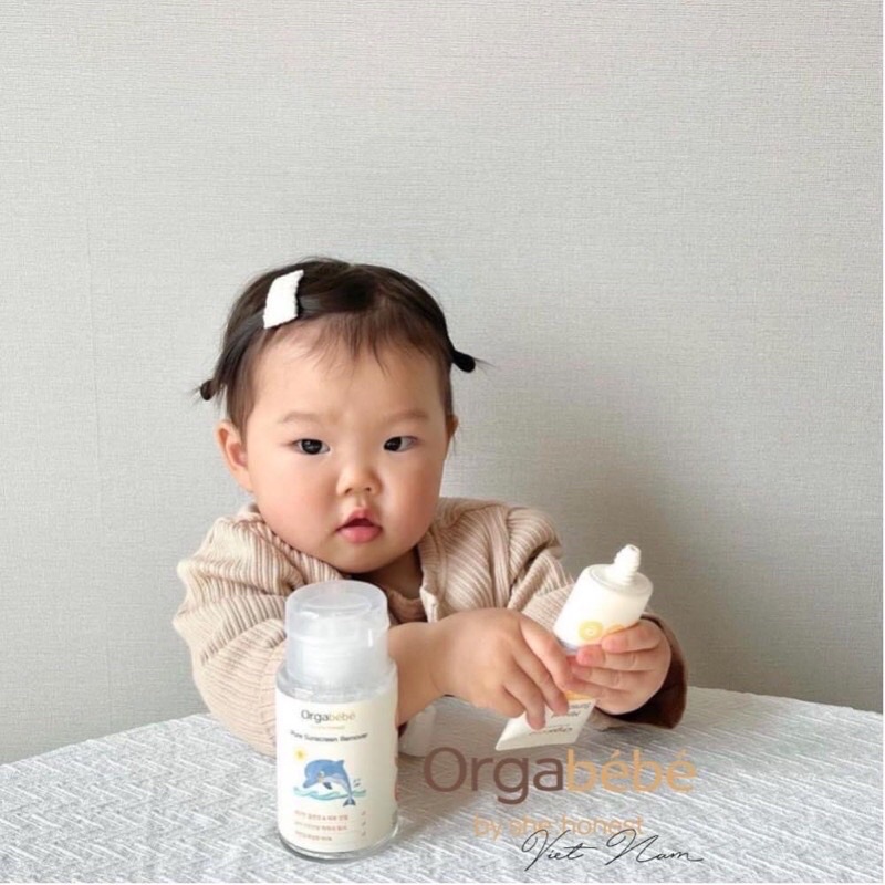 [HÀNG CHÍNH NGẠCH] Kem chống nắng và nước tẩy trang ORGABEBE Hàn Quốc an toàn cho bé