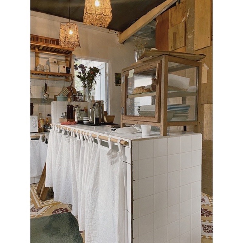 Rèm Bếp Vải Linen Kiểu Nhật Vintage