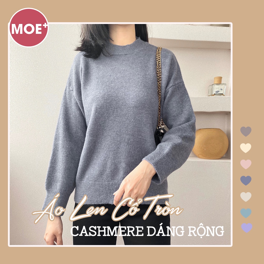 HÀNG SẴN_Áo Len Cashmere Cổ Tròn Basic Dáng Rộng | BigBuy360 - bigbuy360.vn