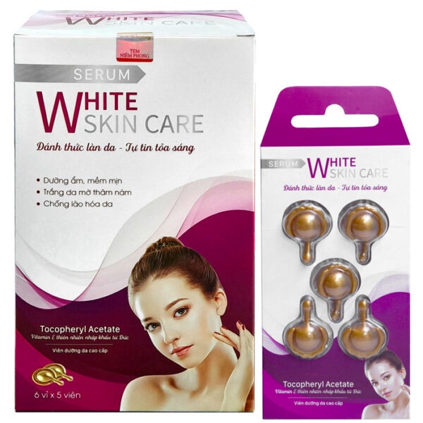 Serum White Skin Care, Hỗ trợ ngăn ngừa làm mờ các vết thâm nám, sạm da, tàn nhang, nếp nhăn, tăng tính đàn hồi cho da