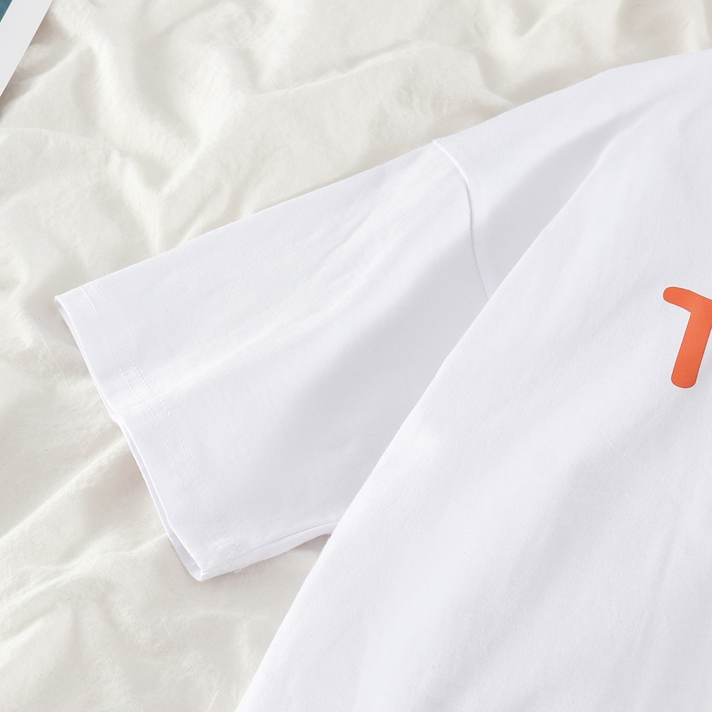 NUZIRO  Áo Thun Ngắn Tay Dáng Rộng In Họa Tiết Xinh Xắn Theo Phong Cách Hàn Quốc