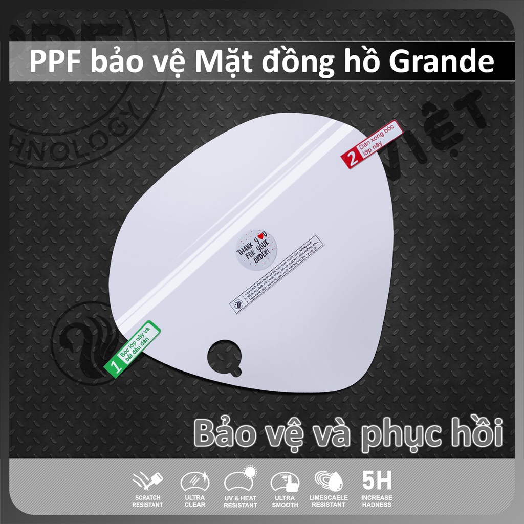 PPF Yamaha Grande bảo vệ mặt đồng hồ xe Grande chống trầy xước