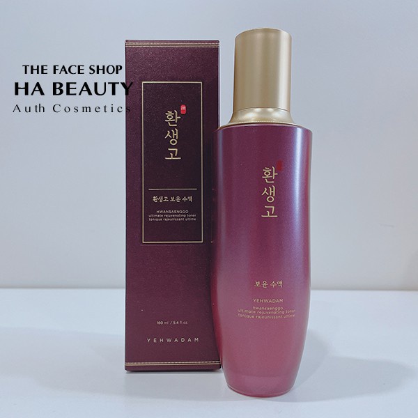 Nước hoa hồng dưỡng ẩm se khít lỗ chân lông cấp ẩm The Face Shop Yehwadam Hwansaenggo Ultimate Rejuvenating Toner 160ml