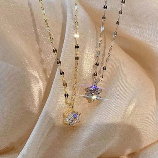 Vòng Cổ Sợi Xích Đính Kim Cương Lấp Lánh Thời Trang Hàn Quốc