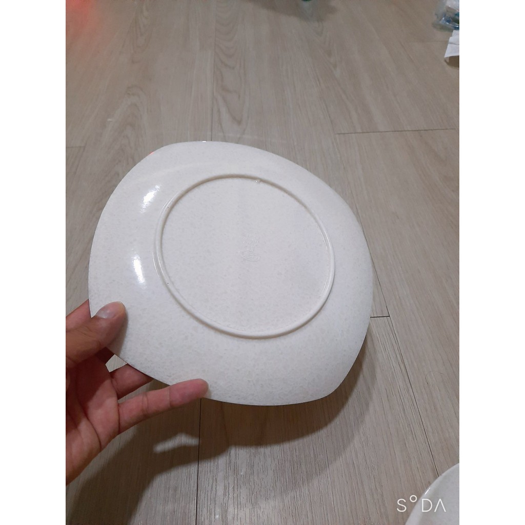 Đĩa Melamine Vân Đá Kem Vuông