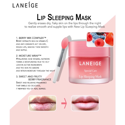 Mặt nạ ngủ môi LANEIGE 3g chiết xuất quả mọng cấp ẩm