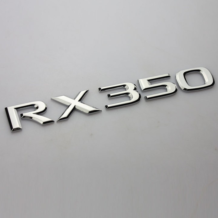Decal tem chữ RX350 inox dán đuôi xe ô tô Lexus G100406 kích thước 18.5×2.3cm