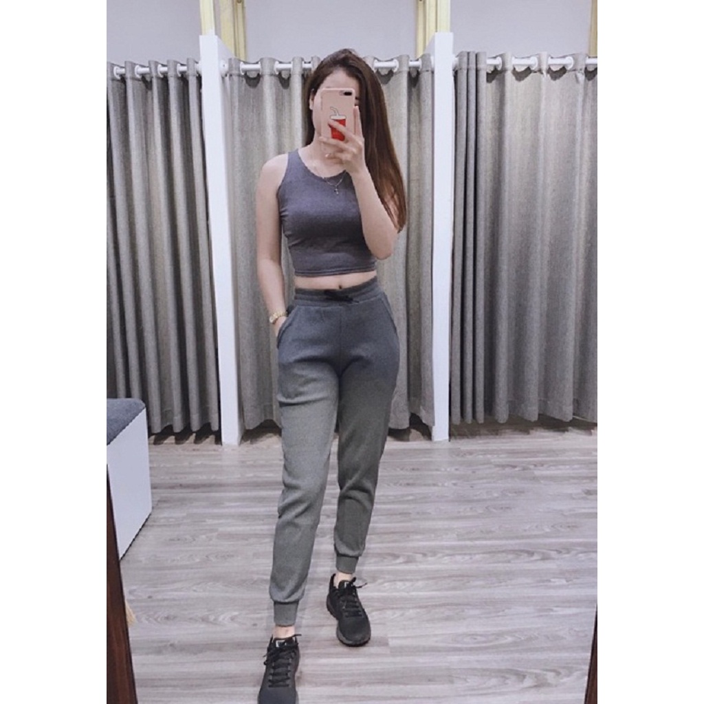 Quần jogger nữ chất len tăm dày đẹp_ Quẩn len tăm bo gấu - MiuMiu Fashion