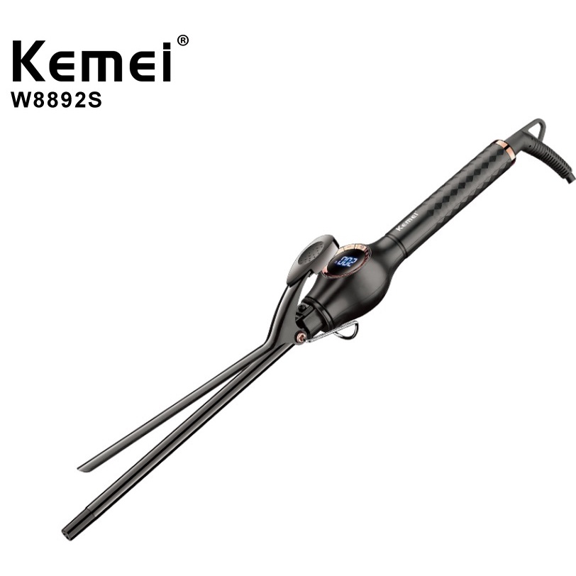 Máy Uốn Xoăn Giả Chỉnh Nhiệt Size Bé Xoăn 9mm Kemei W8892S