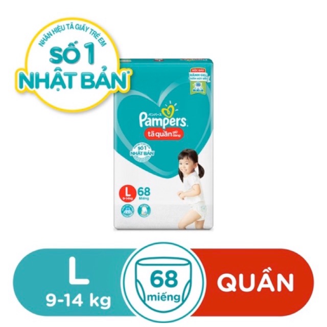 ml (Mẫu mới ) BỈM PAMPER TÃ QUẦN GIỮ DÁNG M74 /L68 /XL62 /XXL56
