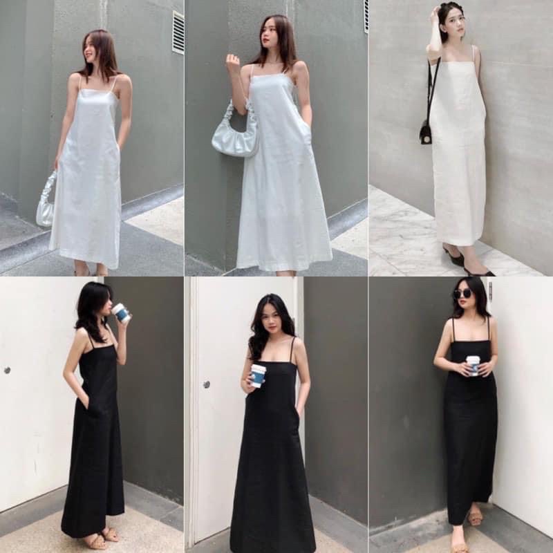 Đầm maxi hai dây linen - Đầm suông hai dây
