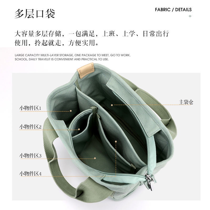 Túi Xách Vải Canvas Đựng Cơm Trưa Hàng Ngày Chất Lượng Cao Phong Cách Mới Cho Nữ