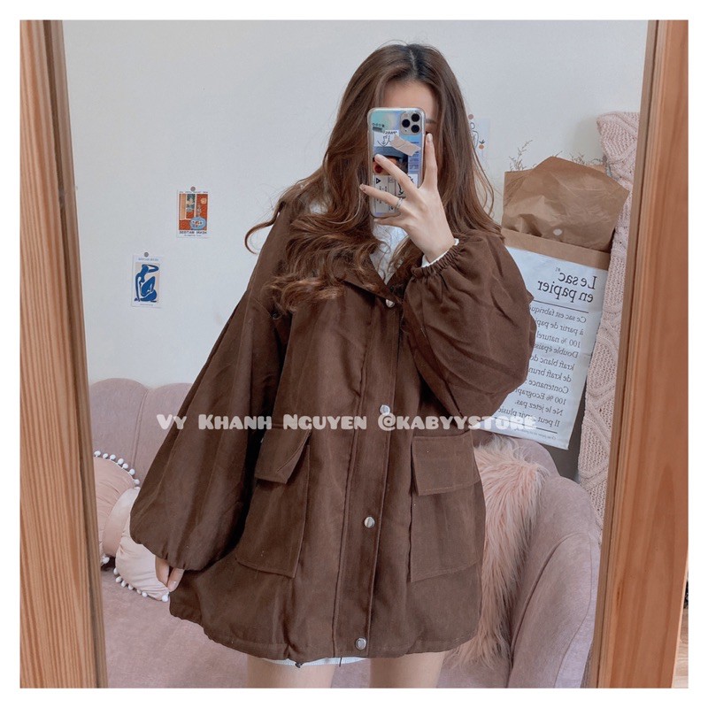 ÁO KHOÁC NHUNG LÓT BÔNG
