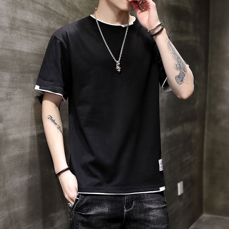 Áo Thun Cotton Tay Ngắn Cổ Tròn Dáng Rộng Trẻ Trung Hợp Thời Trang Cho Nam