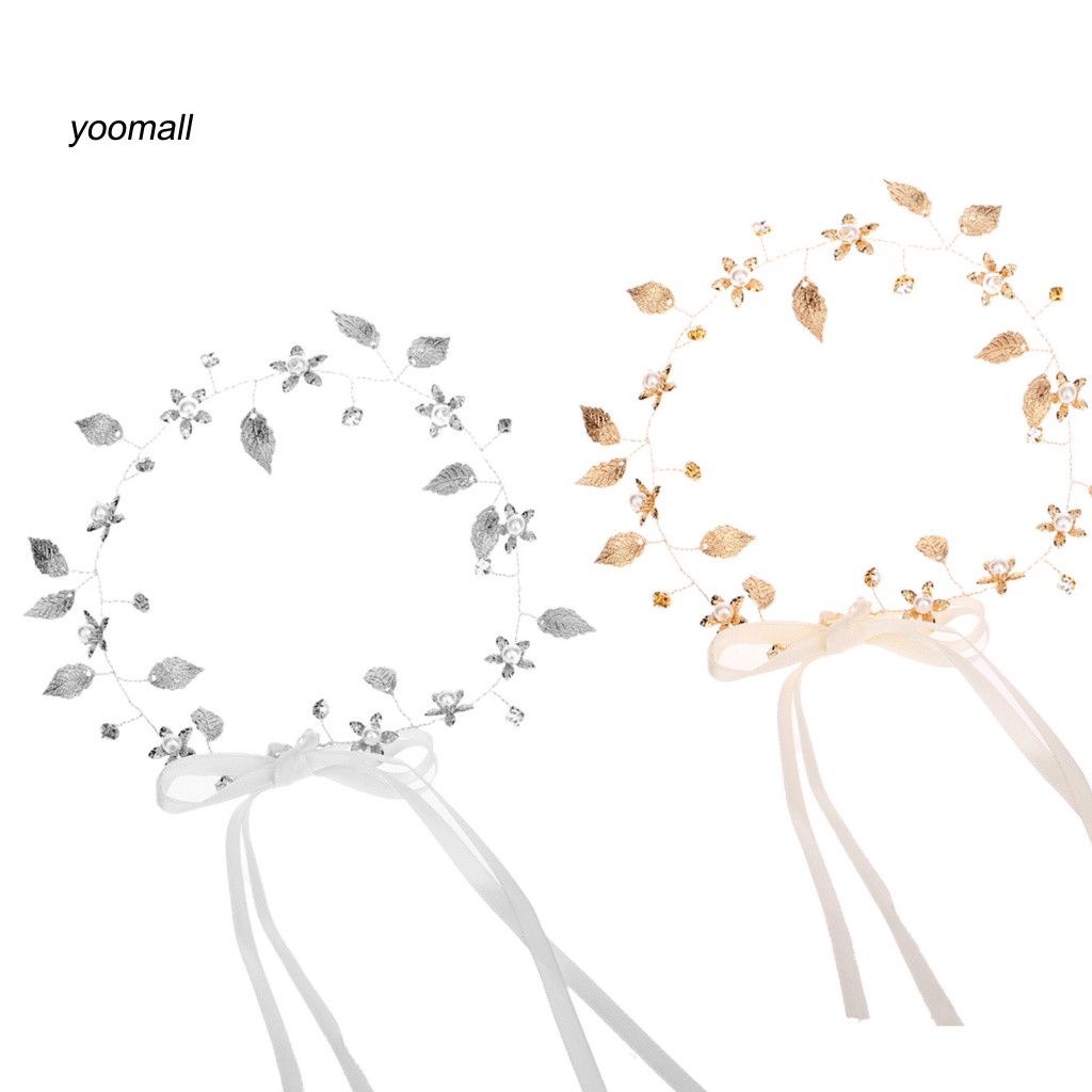 / Yo / Vòng Hoa Lá Baroque Có Độ Bóng Cao Cho Cô Dâu Trong Tiệc Cưới