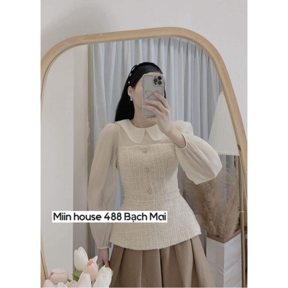 Áo dạ peplum phối tay tơ MIIN | BigBuy360 - bigbuy360.vn