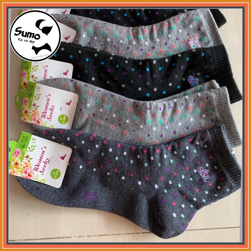 ( vỉ 5 đôi) Tất nữ cao cổ T&amp;T hàng vnxk, 100% cotton thông thoáng, khử mùi hôi.