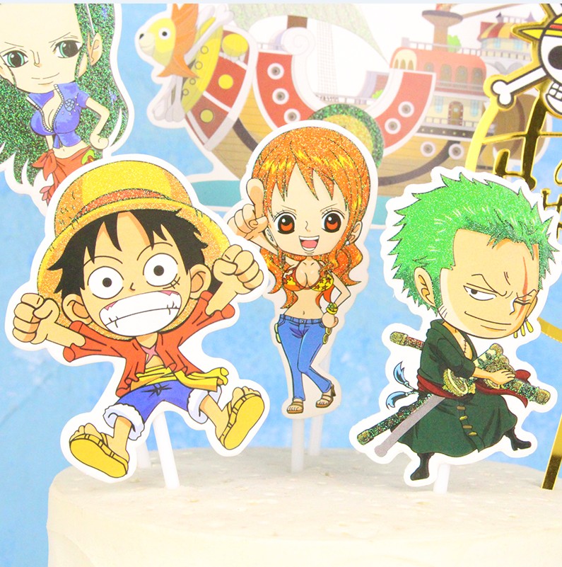Phụ Kiện Trang Trí Bánh Kem Hình Nhân Vật Luffy Trong One Piece