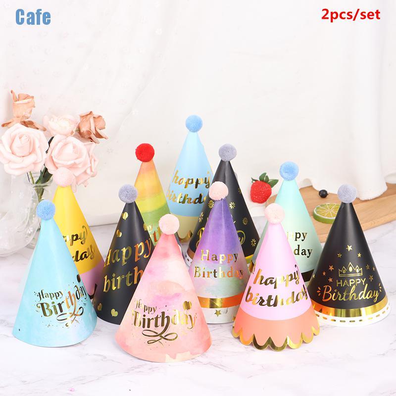 Set 2 Nón Giấy Hình Chữ Happy Birthday Trang Trí Tiệc Sinh Nhật Cho Bé