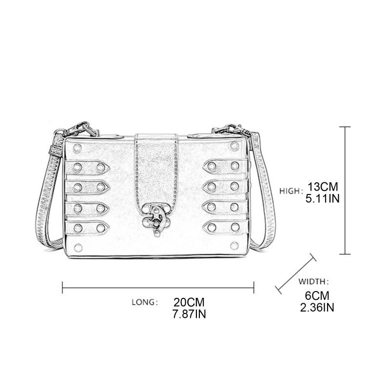 Túi Da PU Đeo Chéo Phong Cách Gothic Cổ Điển Cho Nữ