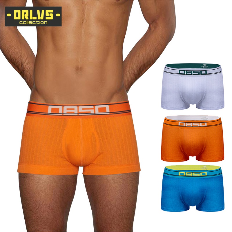 ORLVS Mới quần lót boxer vải cotton mềm thoáng khí gợi cảm cho nam bs3134