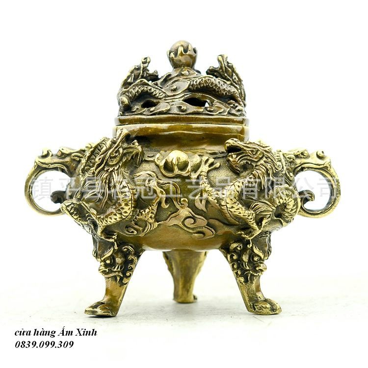 LƯ HƯƠNG ĐỐT TRẦM BẰNG ĐỒNG NGUYÊN CHẤT