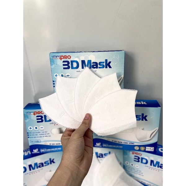 KHẨU TRANG 3D UNMINO KHÁNG KHUẨN HỘP 50 CHIẾC