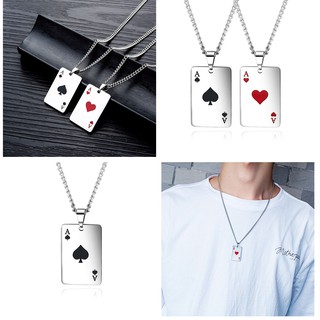 Dây Chuyền Nam Nữ Hàn Quốc Vòng Cổ Nam Nữ Hình Quân Bài Át Phong Cách Cá Tính