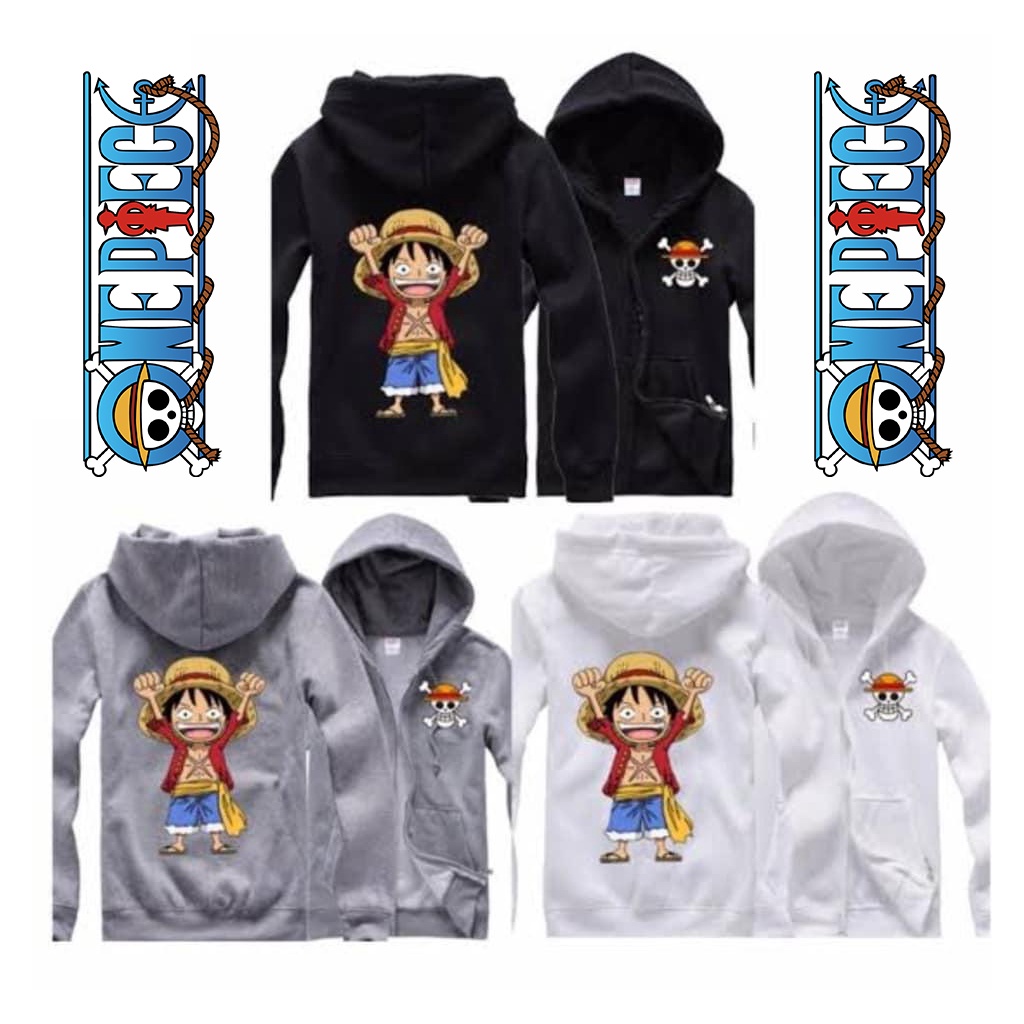 Áo khoác Luffy One Piece có 3 màu đen,trắng, xám đủ size