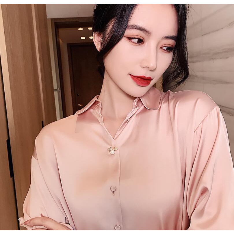 Ghim Cài Áo Cố Định Khăn Choàng Lụa Đính Ngọc Trai Hình Ong Chống Chói Thời Trang Mùa Hè Cao Cấp Cho Nữ