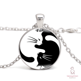 Dây Chuyền Mặt Hình Mèo Âm Dương Độc Đáo