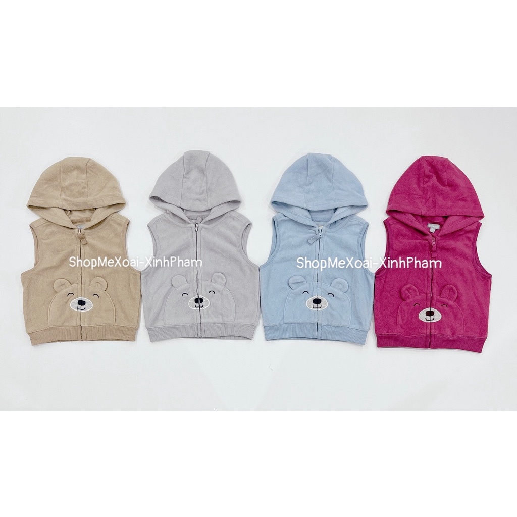 Áo khoác nhí, Gile nỉ bông hiệu All Bacsic có mũ size 6M,9M,12M,18M.24M