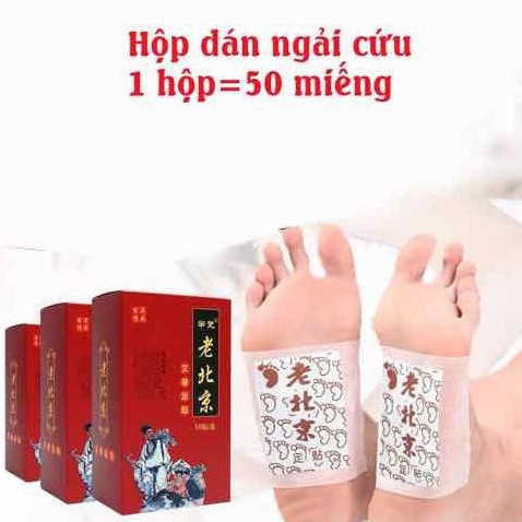 [Hộp 50 CÁI] Miếng Dán Thải Độc Bàn Chân Ngải Cứu Nội Địa Trung - Ngừa Mụn Ngủ Ngon