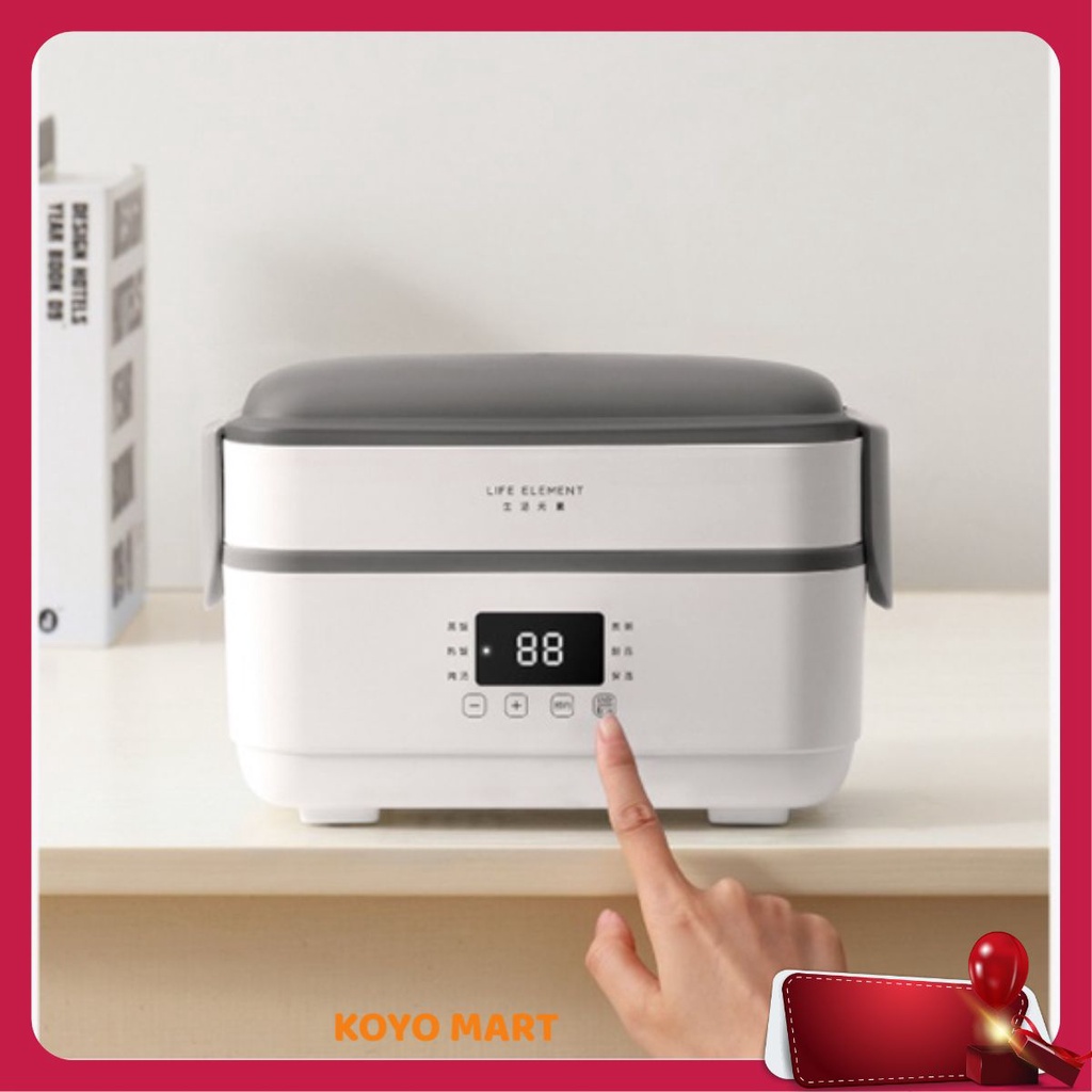Hộp cơm cắm điện hẹn giờ Life element F36, 1.5 lít, nấu chín cơm, hâm nóng, giữ nhiệt, hộp cơm văn phòng, cặp lồng điện