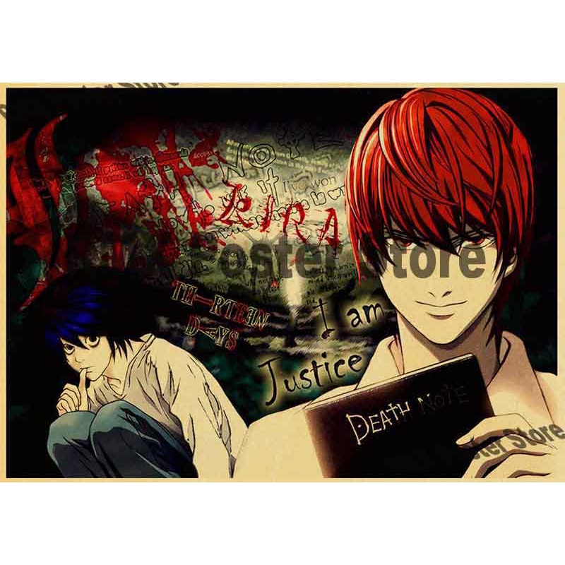 Poster Phim Hoạt Hình Death Note Phong Cách Retro