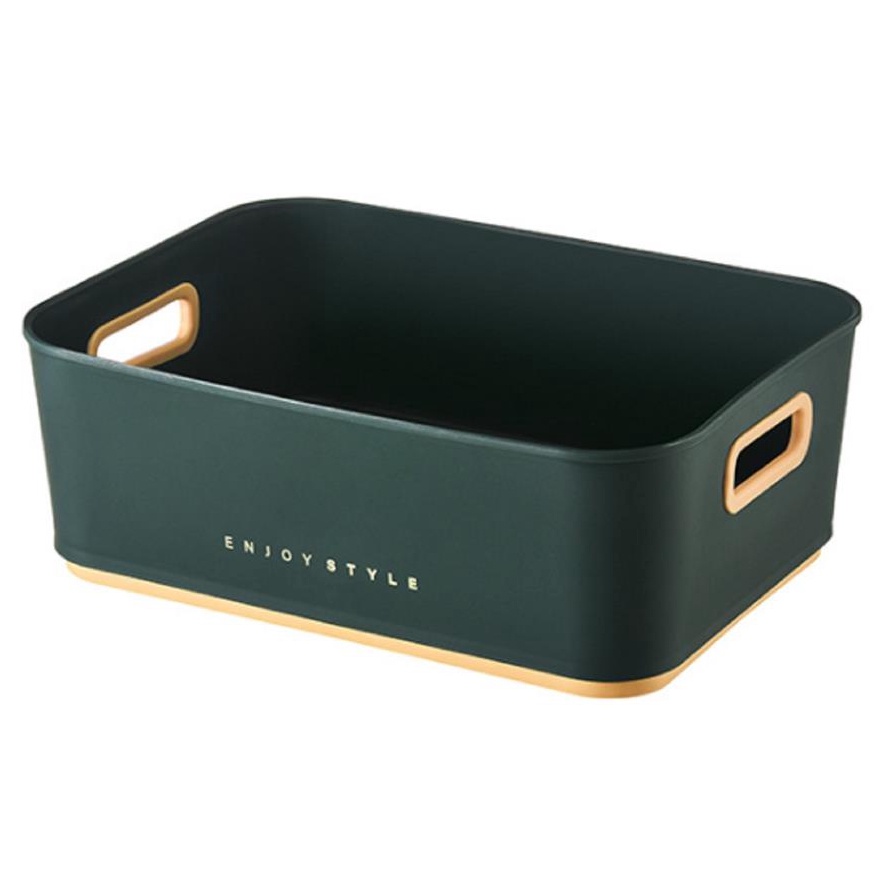 HomeBase STACKO Hộp đựng đồ bằng nhựa EALA W28.1xD20.2xH9.9cm xanh lá