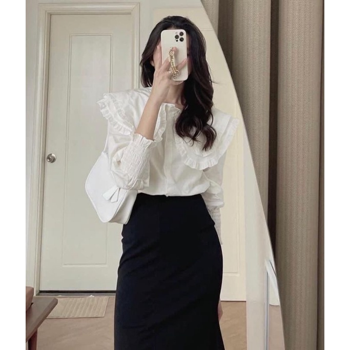 ÁO SƠMI CỔ SEN BÈO