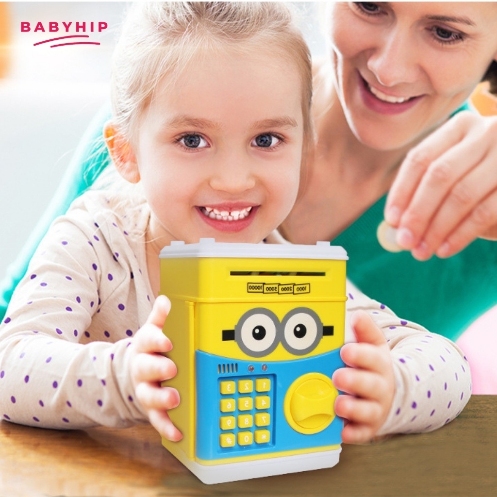 Két sắt mini thông minh cho bé tiết kiệm dola ,nuốt tiên tự động- BABYHIP