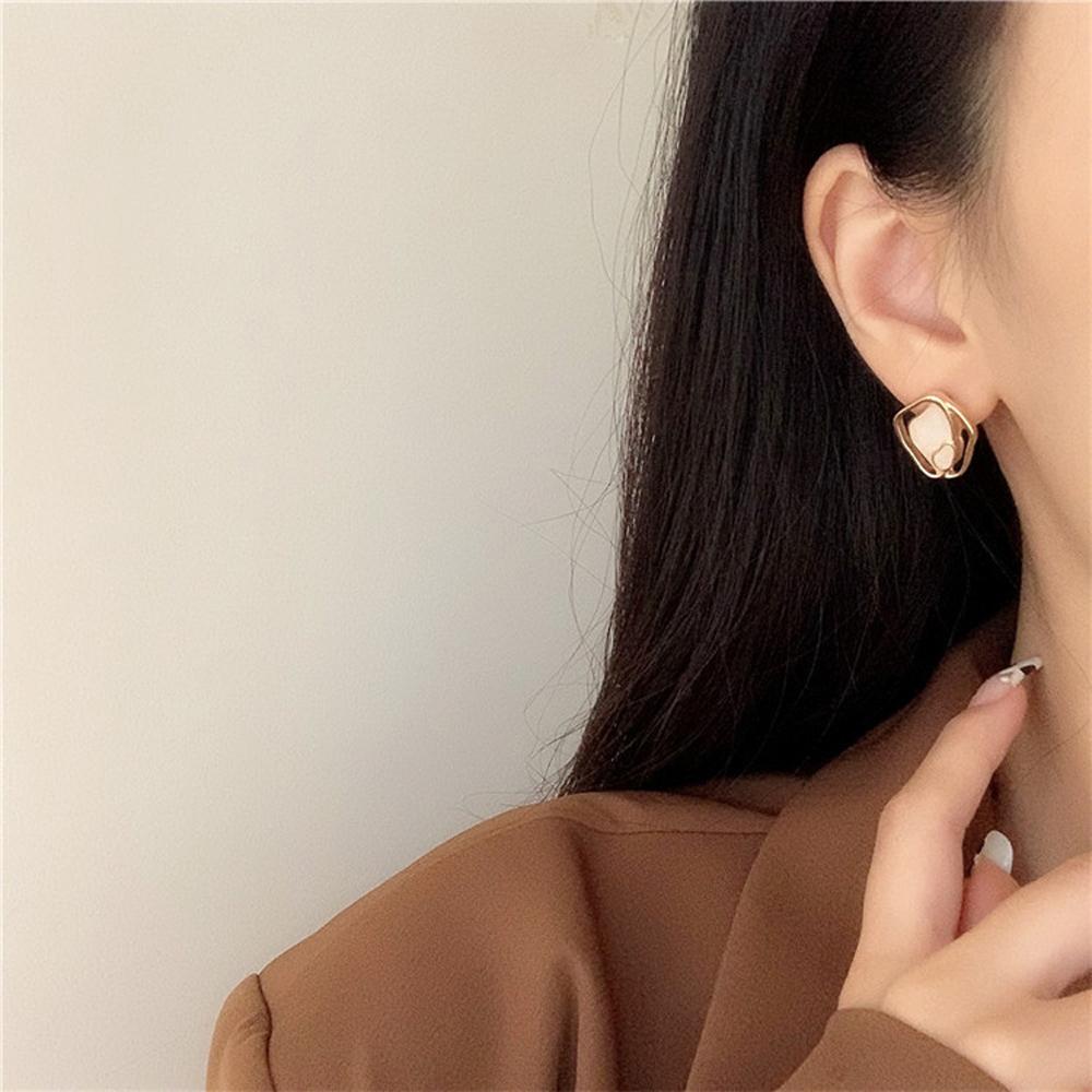Khuyên Tai S925 Kiểu Hình Học Không Đều/Nhiều Màu Thời Trang Dành Cho Nữ