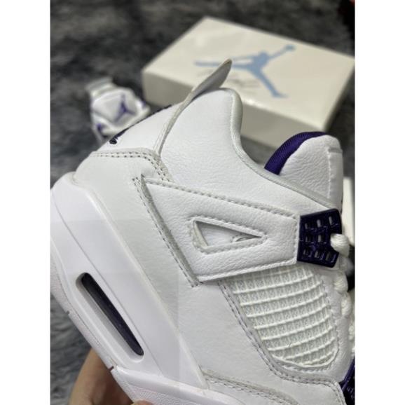 Giầy Nam Nữ Air Jordan 4 Metallic Purple |Trắng Tím|Da Cực Tốt, Đế Khâu Gắn Chip