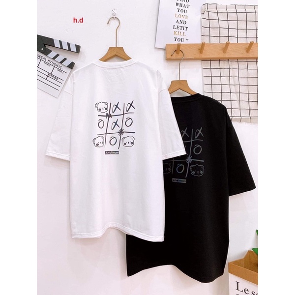 Áo thun Cờ Karo XOXTay Lỡ Dáng Rộng Oversize KuteUnisex chất cotton mềm mịnPhong cách Thể thao