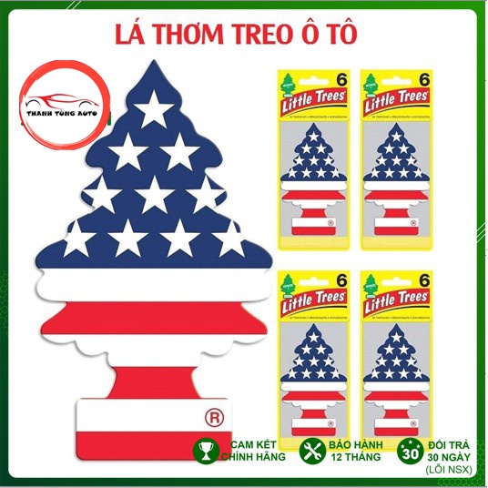 [Mã LIFEAUMAY giảm 10% tối đa 30k đơn 150k] Cây Thông Thơm Little Trees Khử Mùi Treo Xe Ô Tô, Tủ Quần Áo