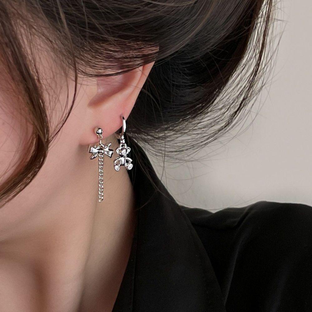 Set 4 Khuyên Tai Dạng Chuỗi Thắt Nơ Thời Trang Dự Tiệc