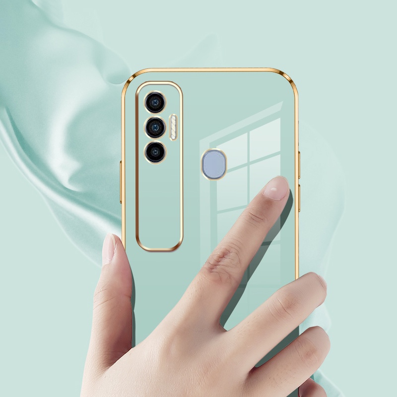 Ốp Điện Thoại Mềm Viền Thẳng Kèm Dây Đeo Cho Tecno Spark 7 7T Spark 7 8 Pro KF6 KF6j