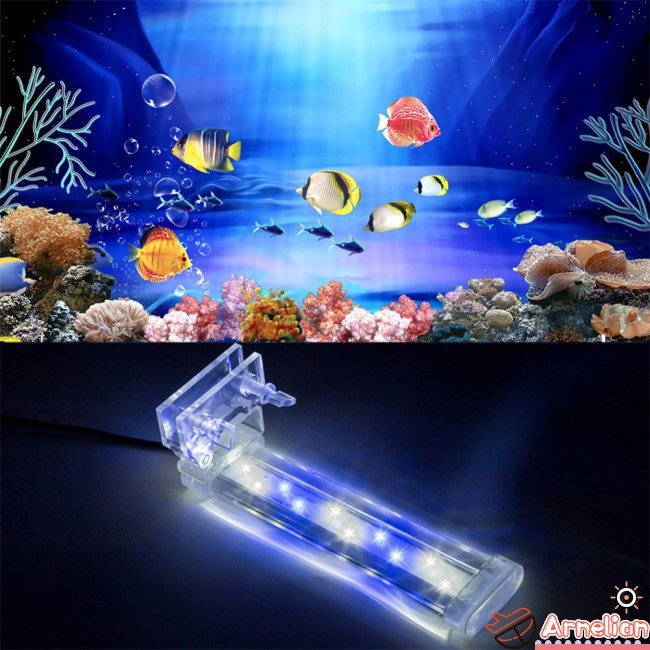  LED Lamp Fish Tank Crystal LED Aquarium Clip Light Lamp Aquarium Grow Plant Lighting Fish Tank Europe