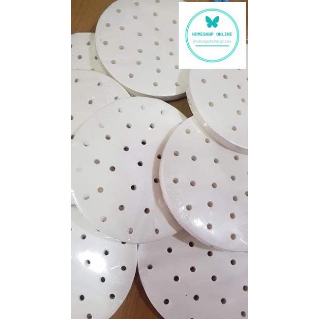 SÉT 100 GIẤY NẾN ĐỤC LỖ TRÒN DÙNG CHO NỒI CHIÊN KHÔNG DẦU home shop ONLINE